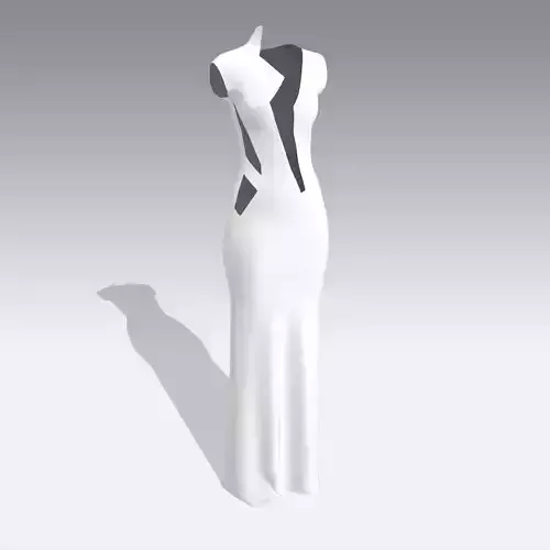 DRESS ASYMETRIC WHITE MODERN LOOK
