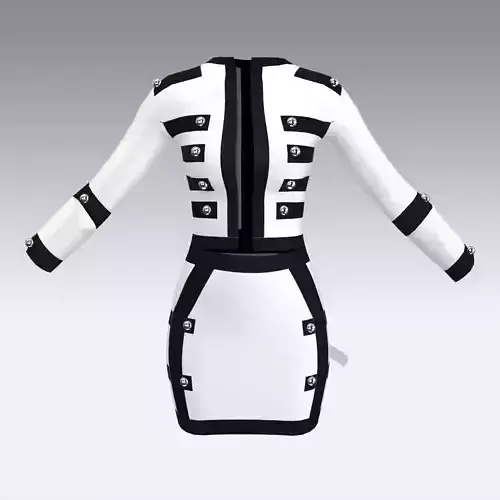 SUIT SKIRT AND JACKET LOOK MODERN BLACK AND WHITE