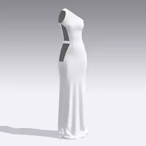 DRESS LOOK ONE SHOULDER PANELED BELT LOOK