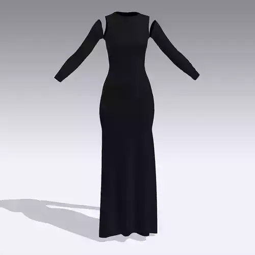 DRESS BLACK LOOK LONG MODERN 