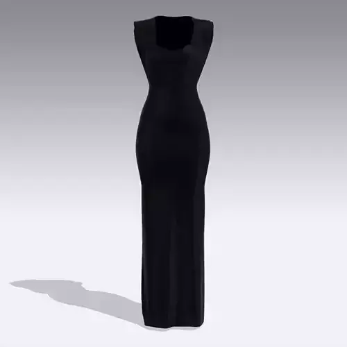 DRESS  LOOK MODERN LONG ELEGANCE LOOK BLACK