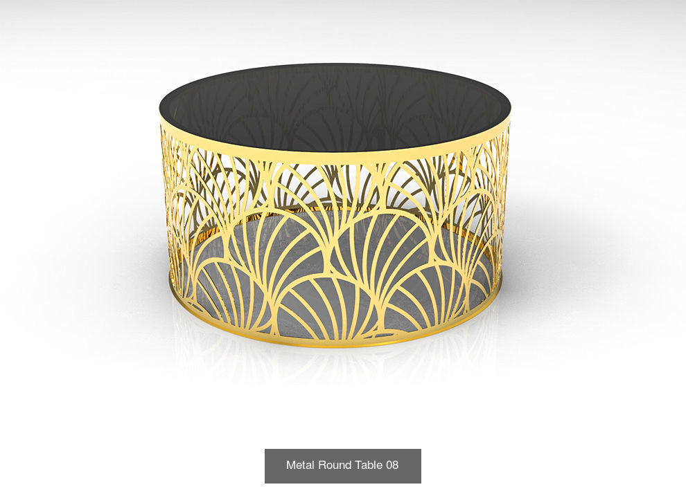 Metal Round Tables 3D Model Collection_8