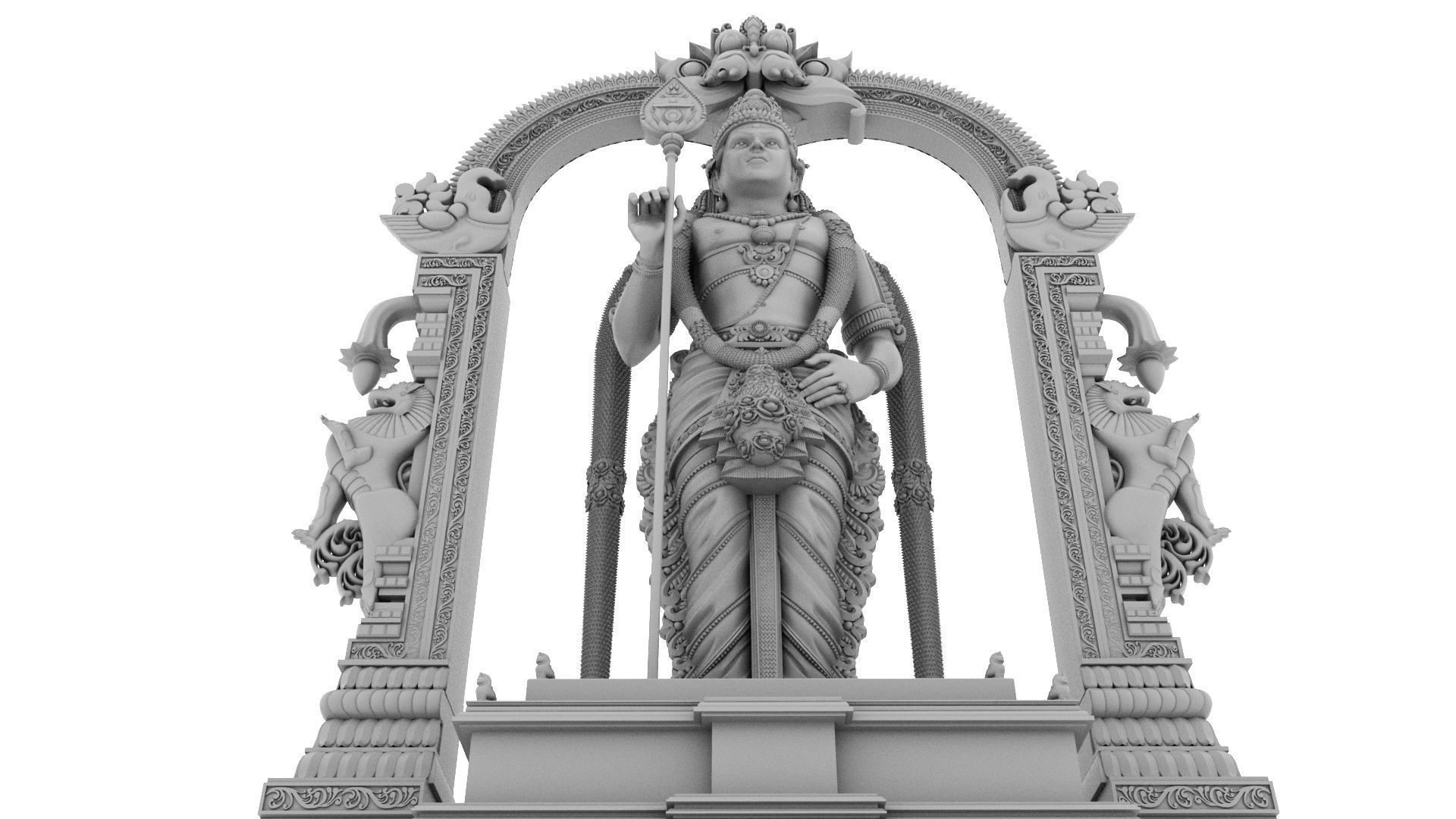 lord god murugan muruga statue  3D model_21