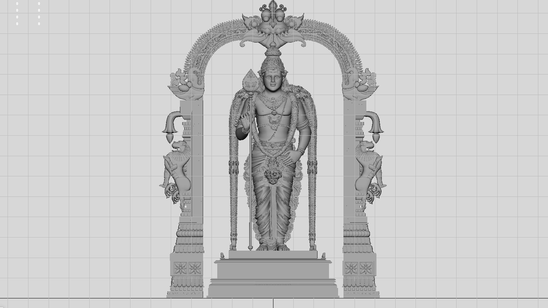 lord god murugan muruga statue  3D model_10