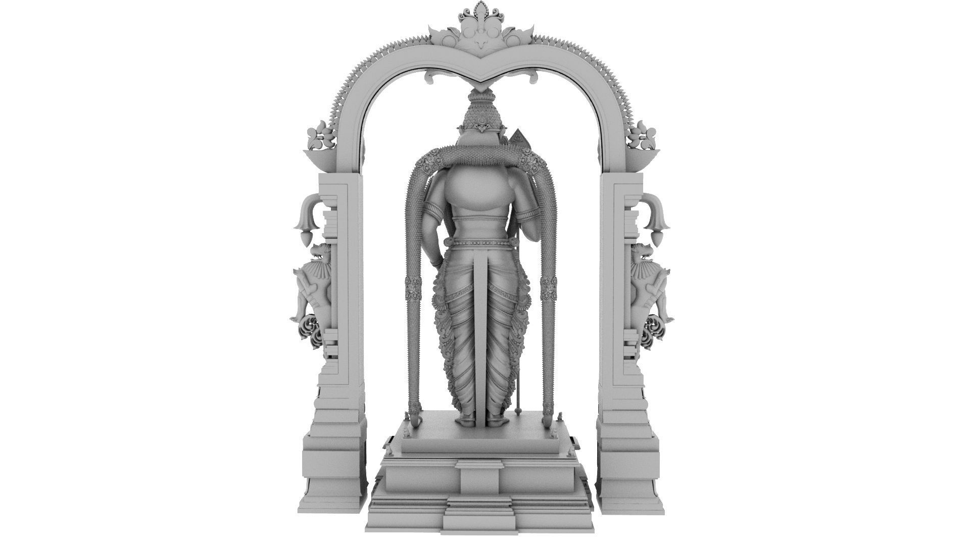 lord god murugan muruga statue  3D model_16