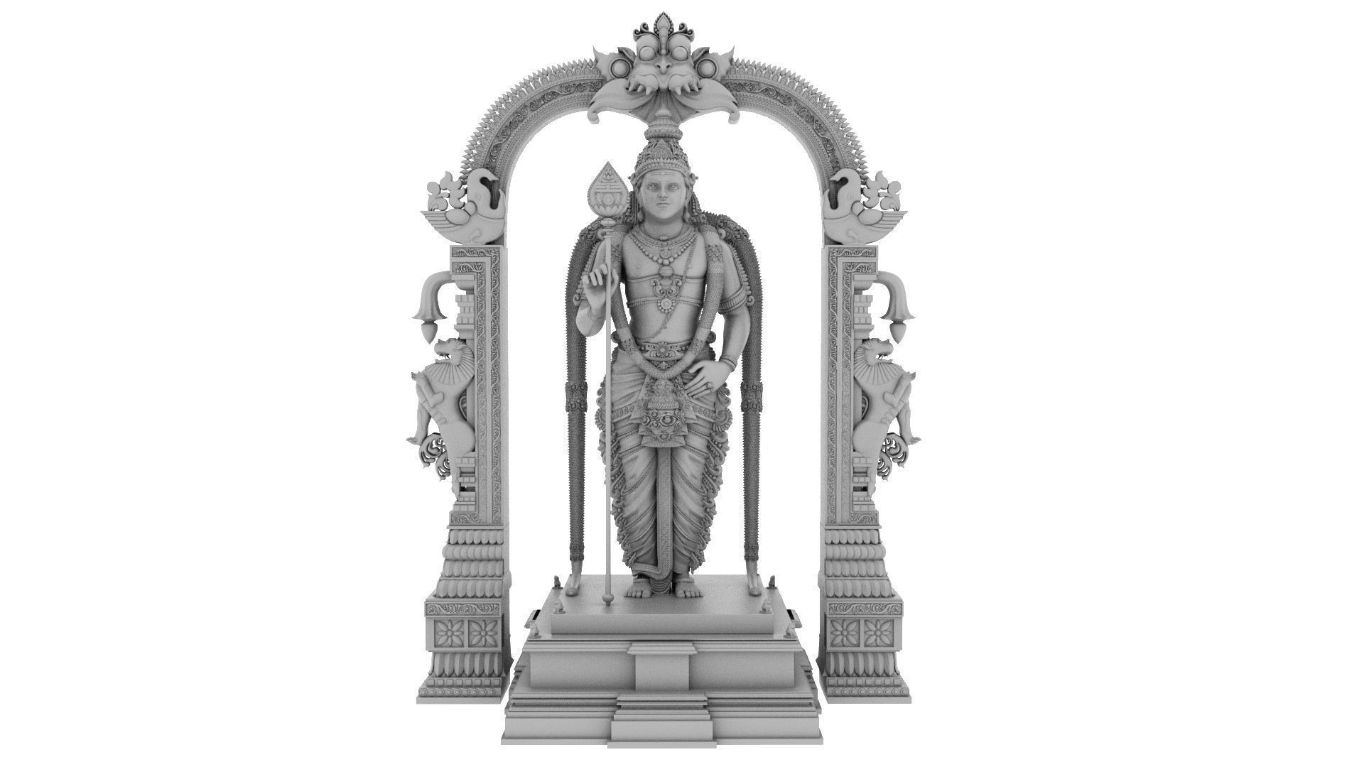 lord god murugan muruga statue  3D model_6
