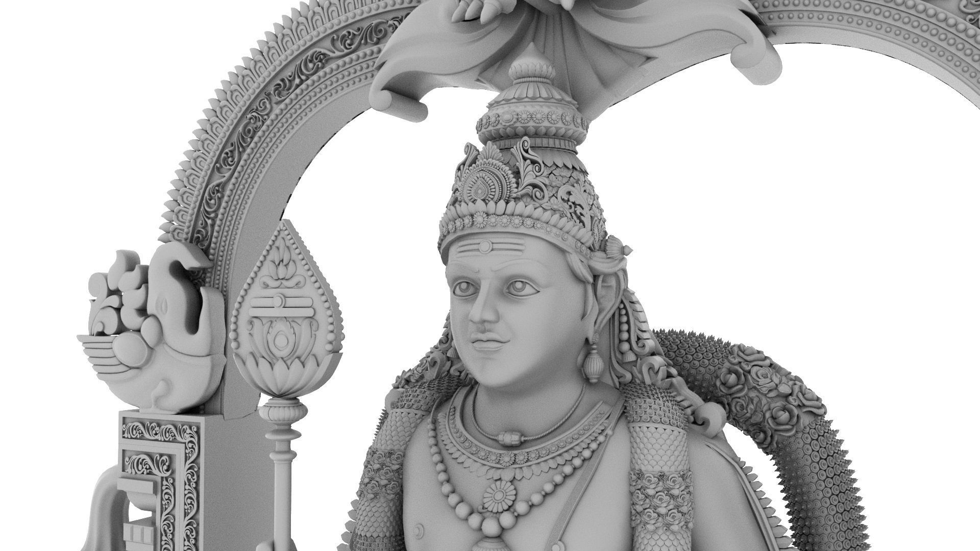 lord god murugan muruga statue  3D model_2