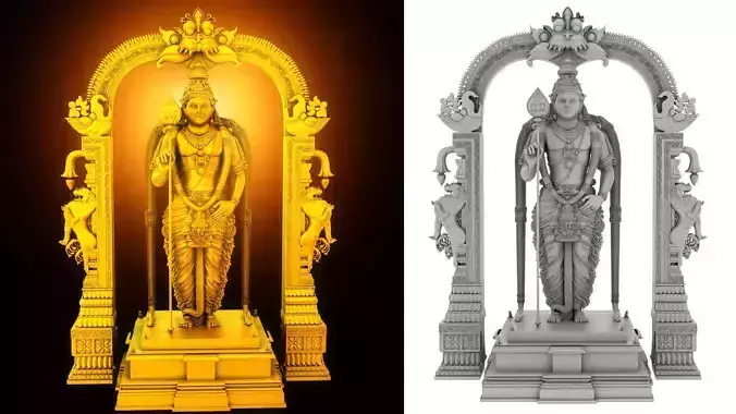 lord god murugan muruga statue  3D model