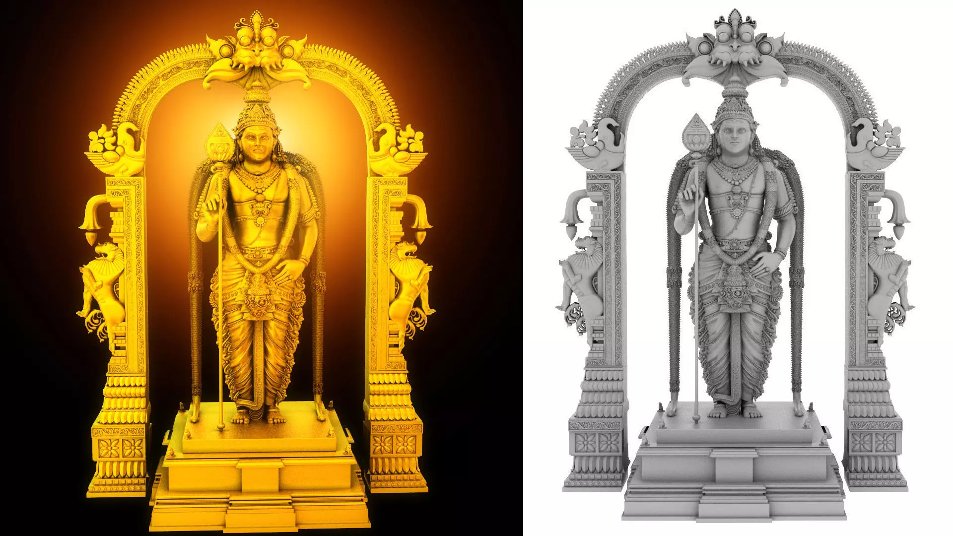 lord god murugan muruga statue  3D model_0