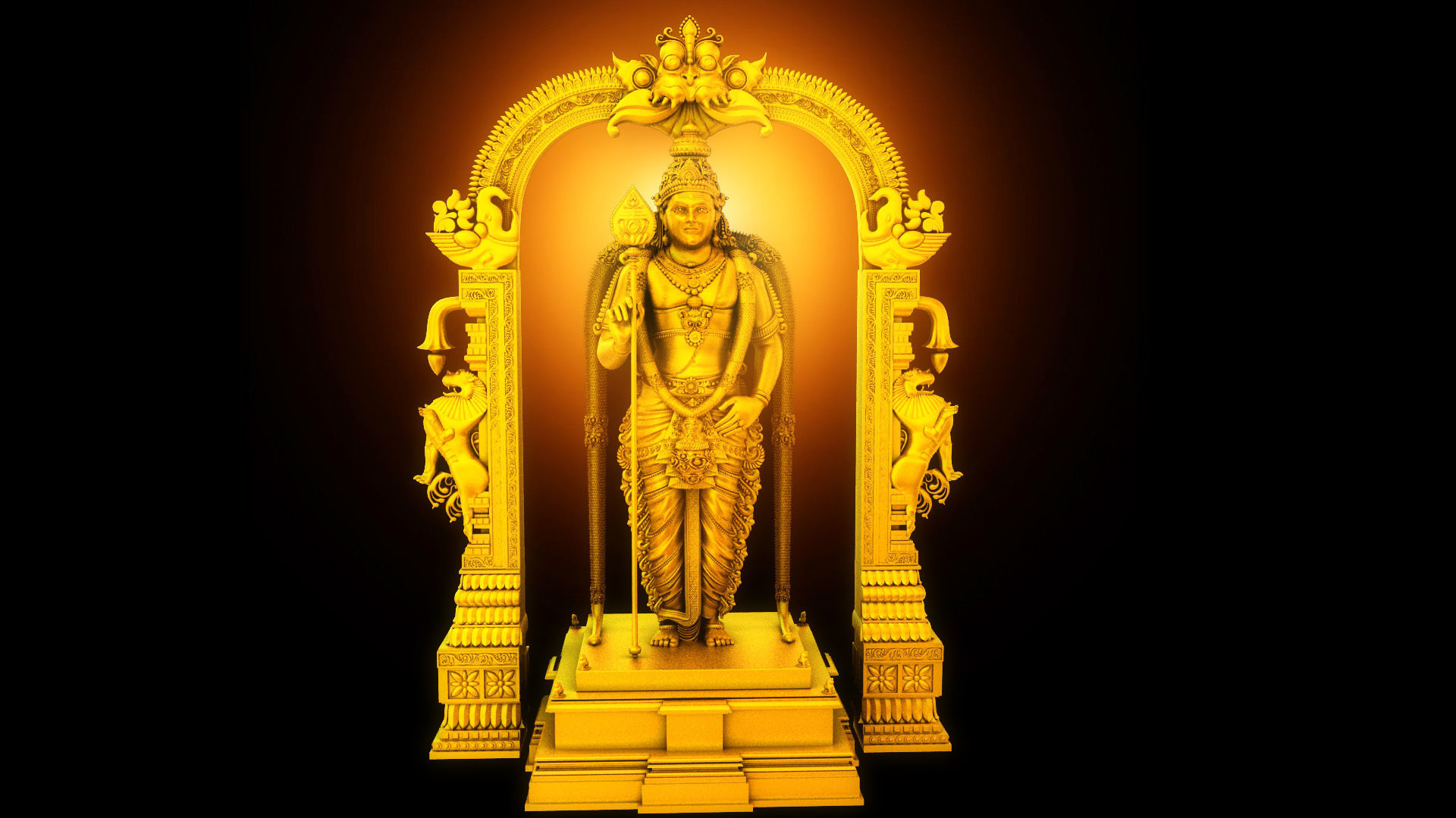 lord god murugan muruga statue  3D model_1