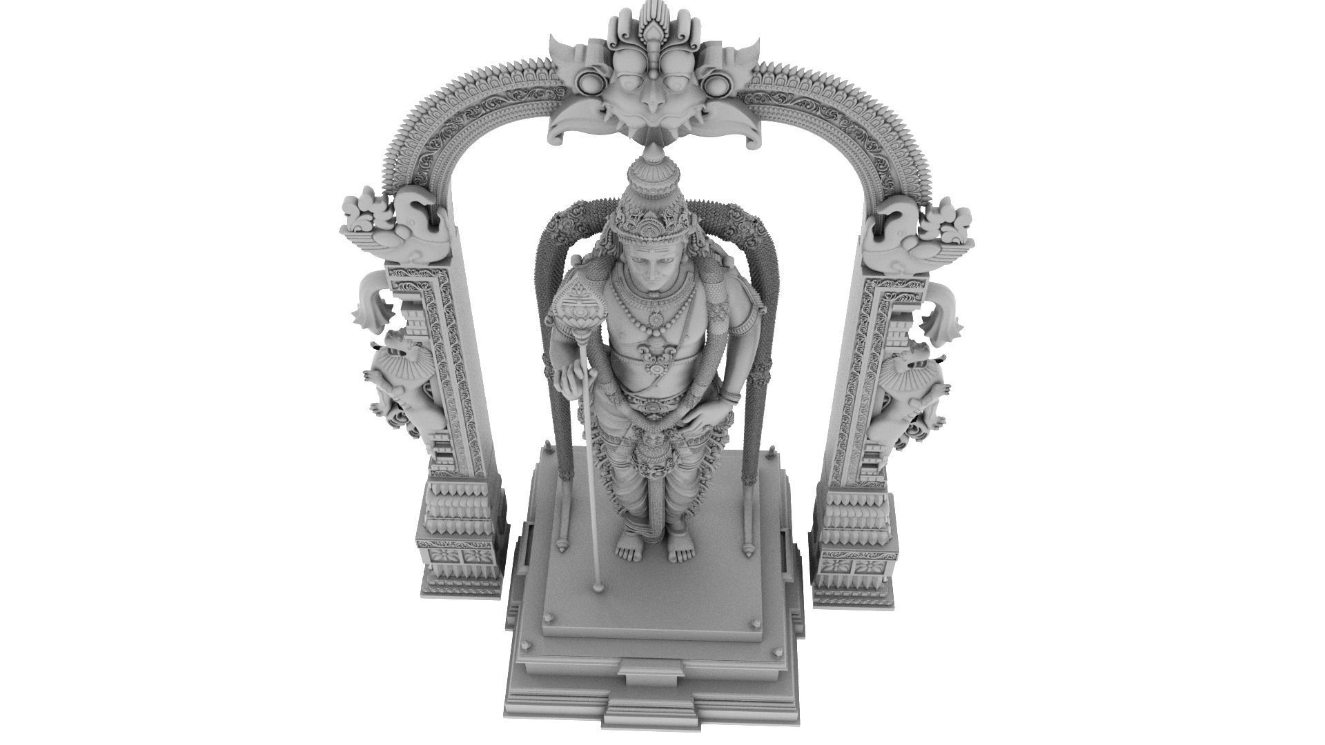 lord god murugan muruga statue  3D model_3