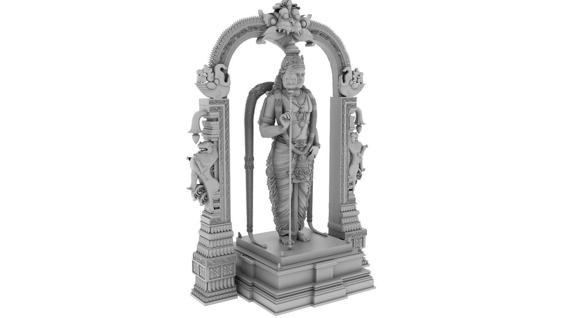 lord god murugan muruga statue  3D model_18