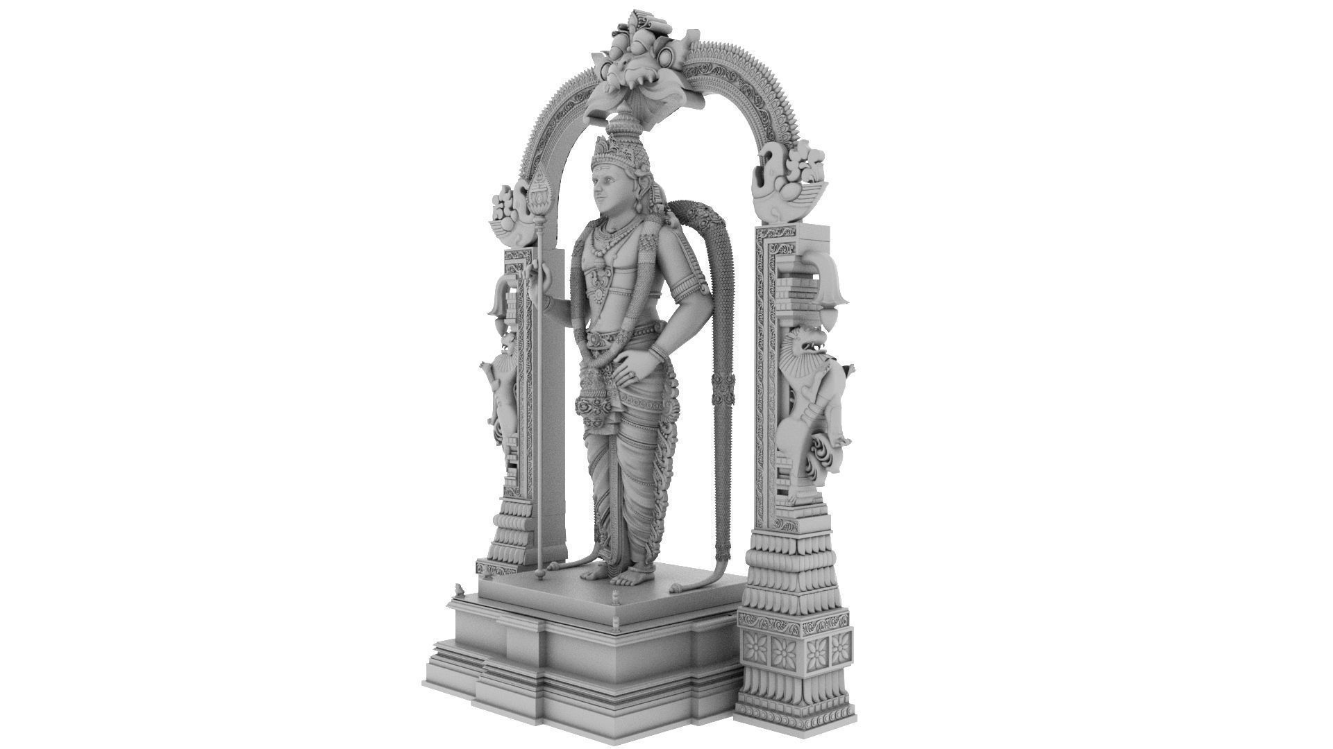 lord god murugan muruga statue  3D model_7
