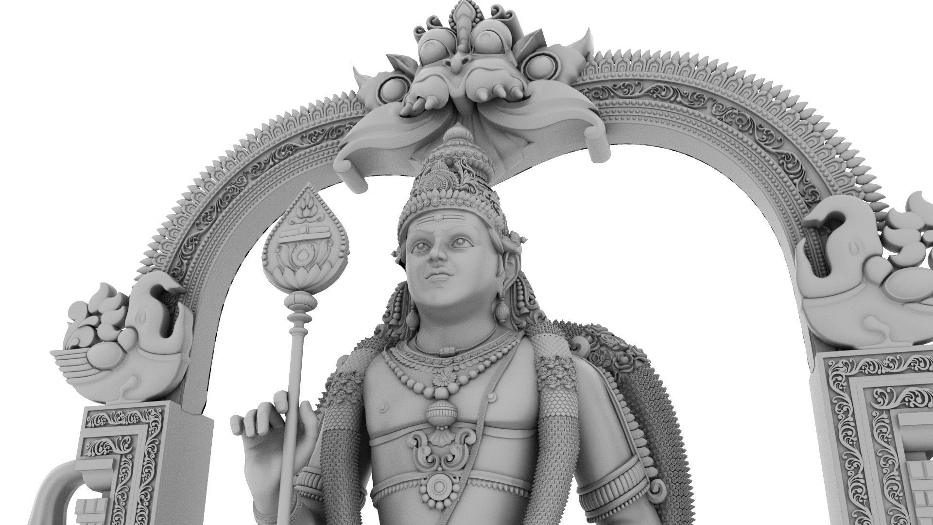 lord god murugan muruga statue  3D model_20