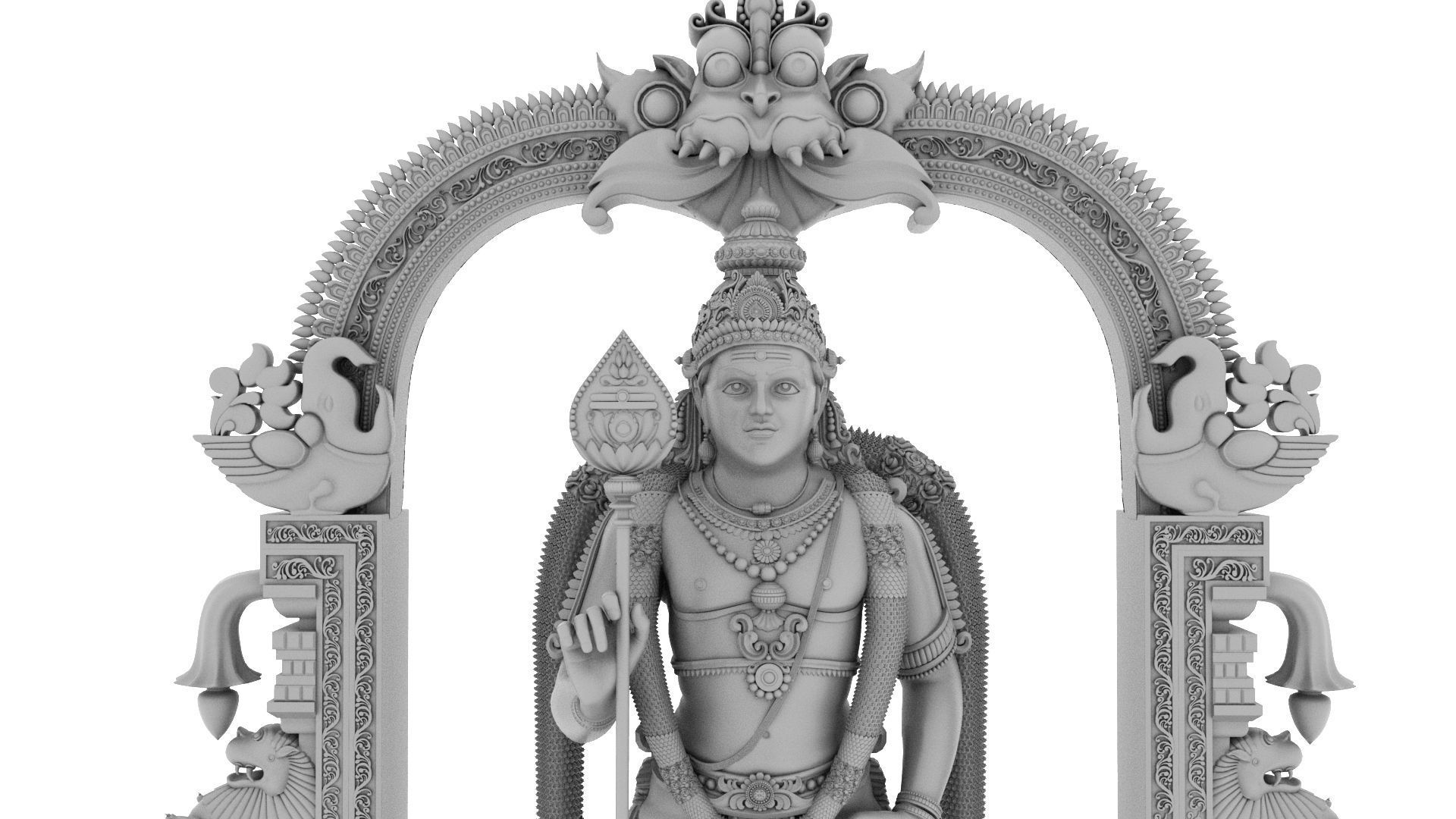 lord god murugan muruga statue  3D model_19