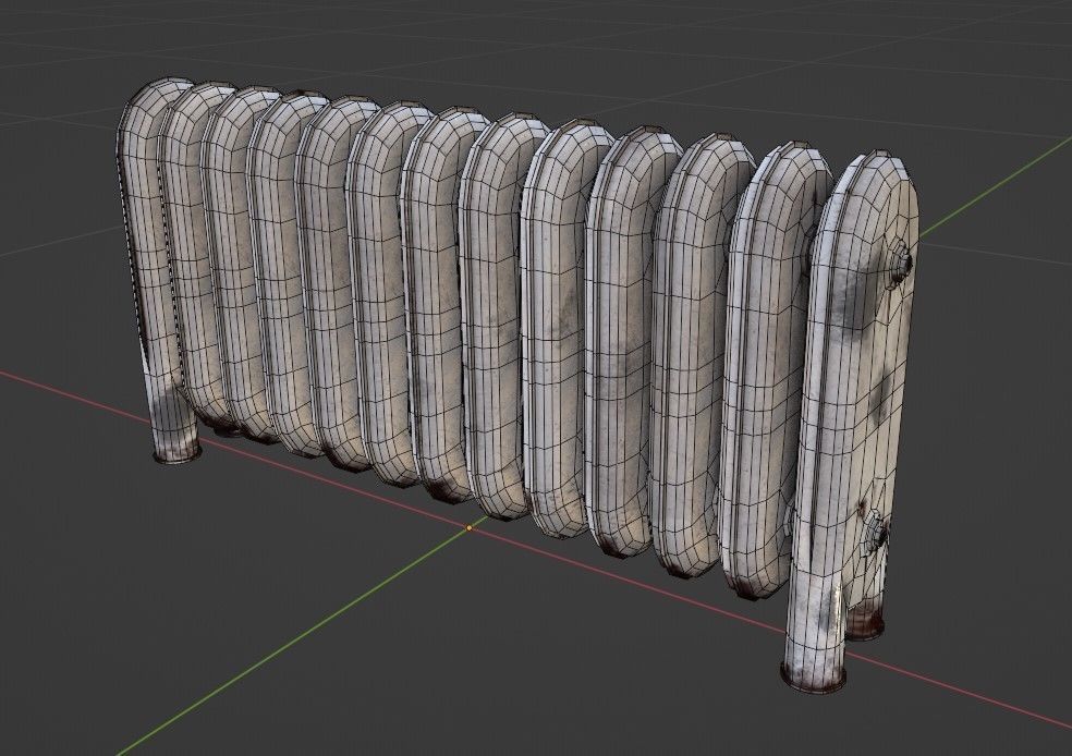 Radiator Low poly PBR old Low-poly 3D model_21