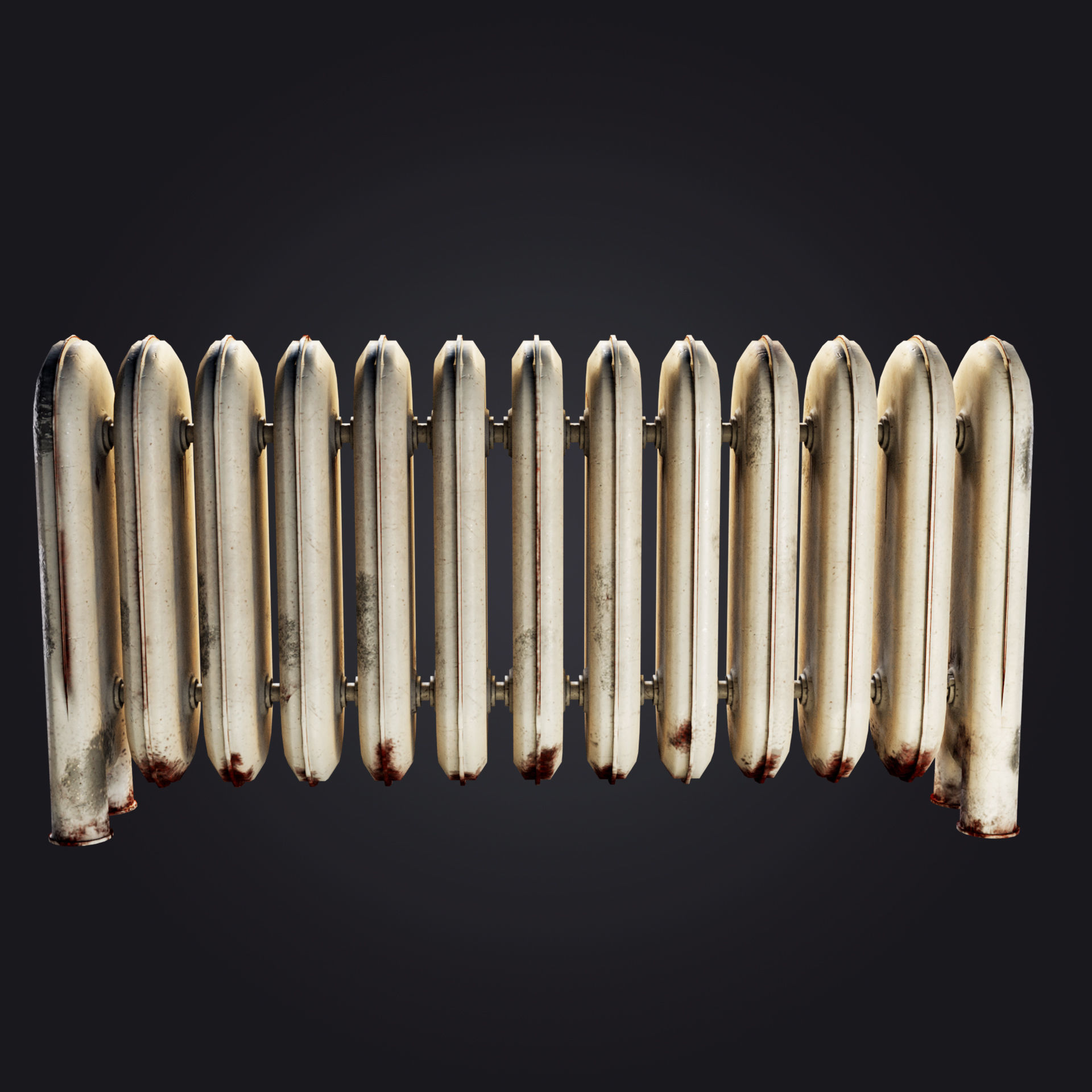 Radiator Low poly PBR old Low-poly 3D model_2