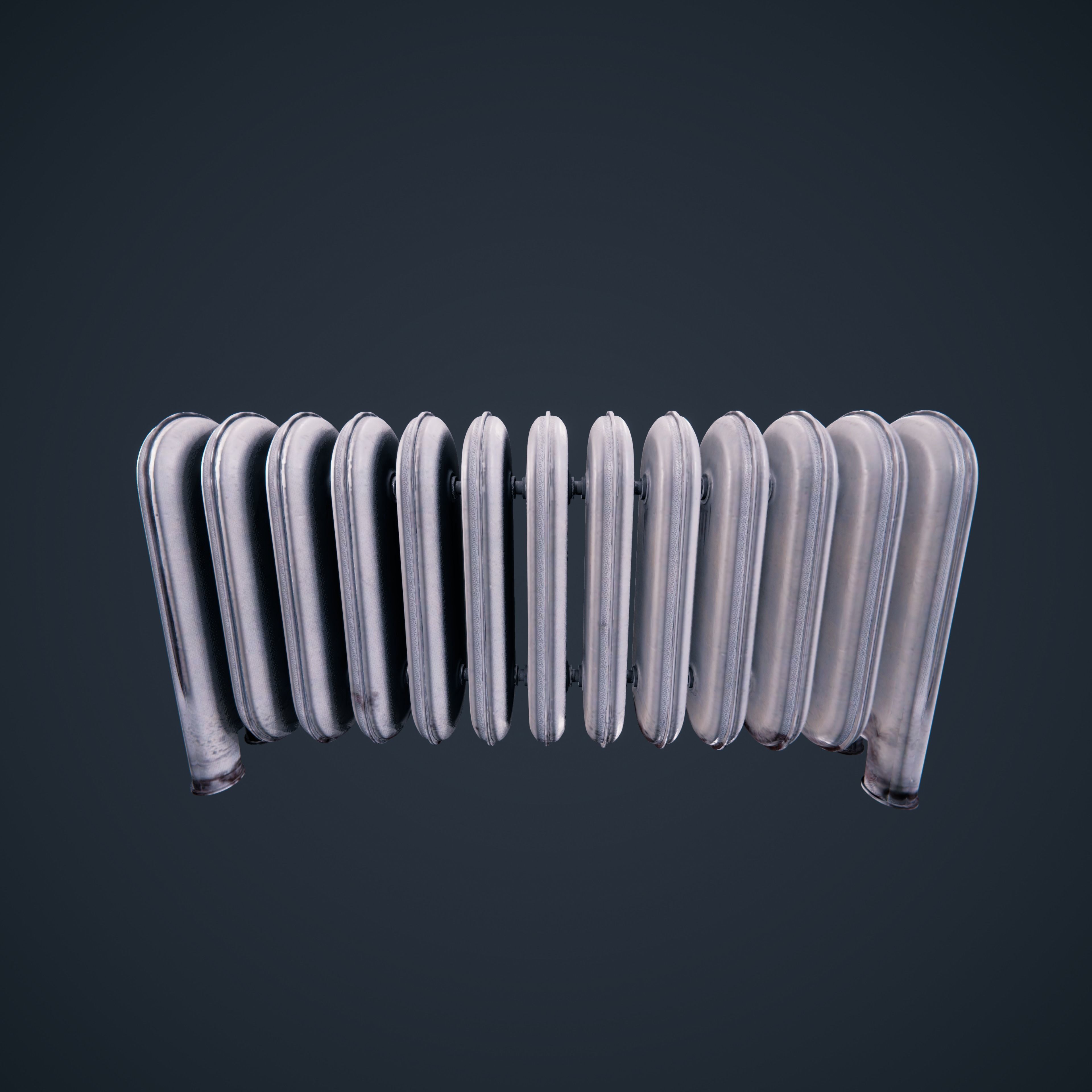 Radiator Low poly PBR old Low-poly 3D model_9