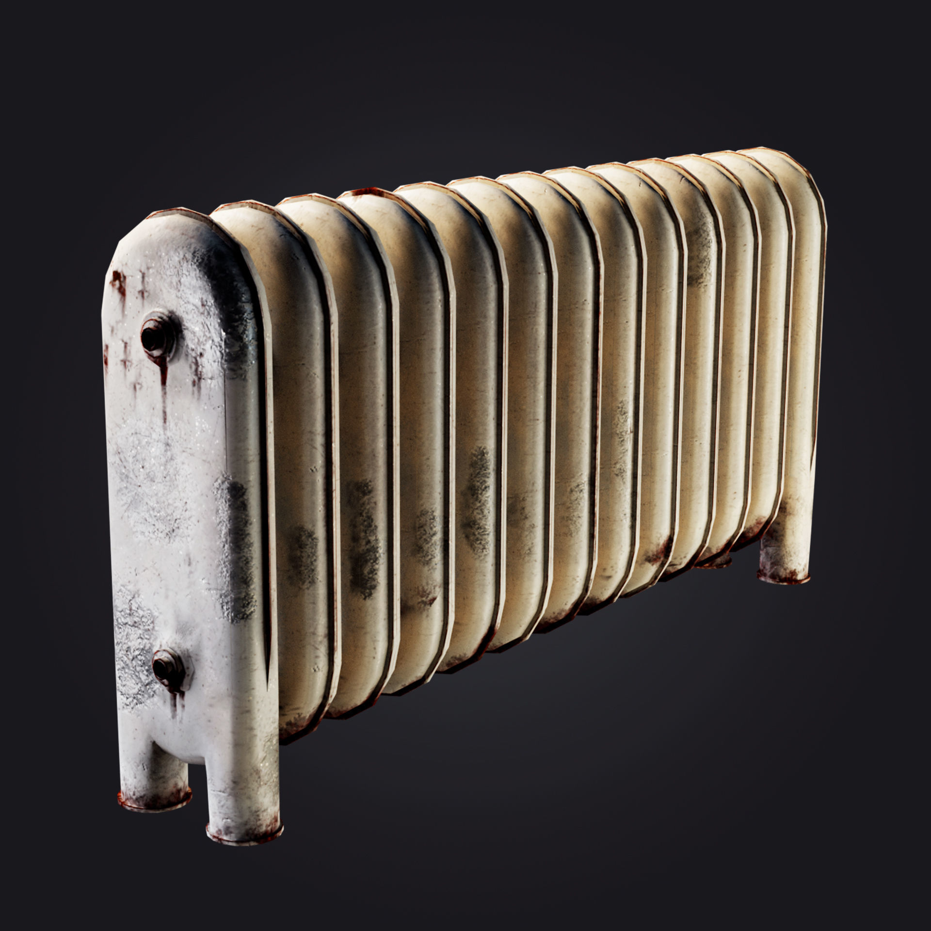 Radiator Low poly PBR old Low-poly 3D model_1