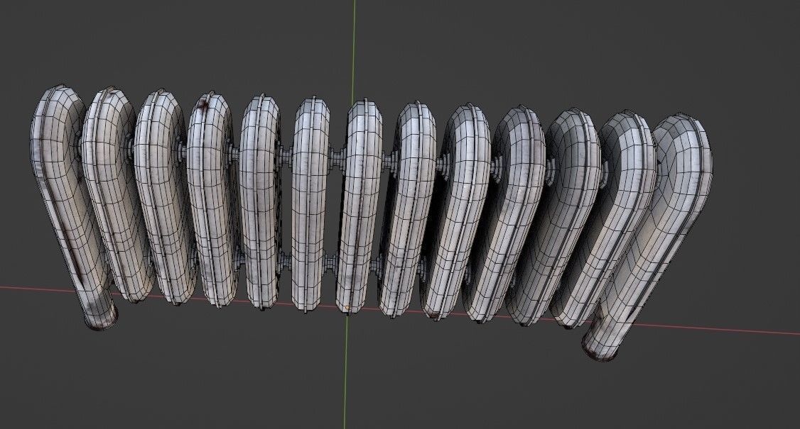Radiator Low poly PBR old Low-poly 3D model_19