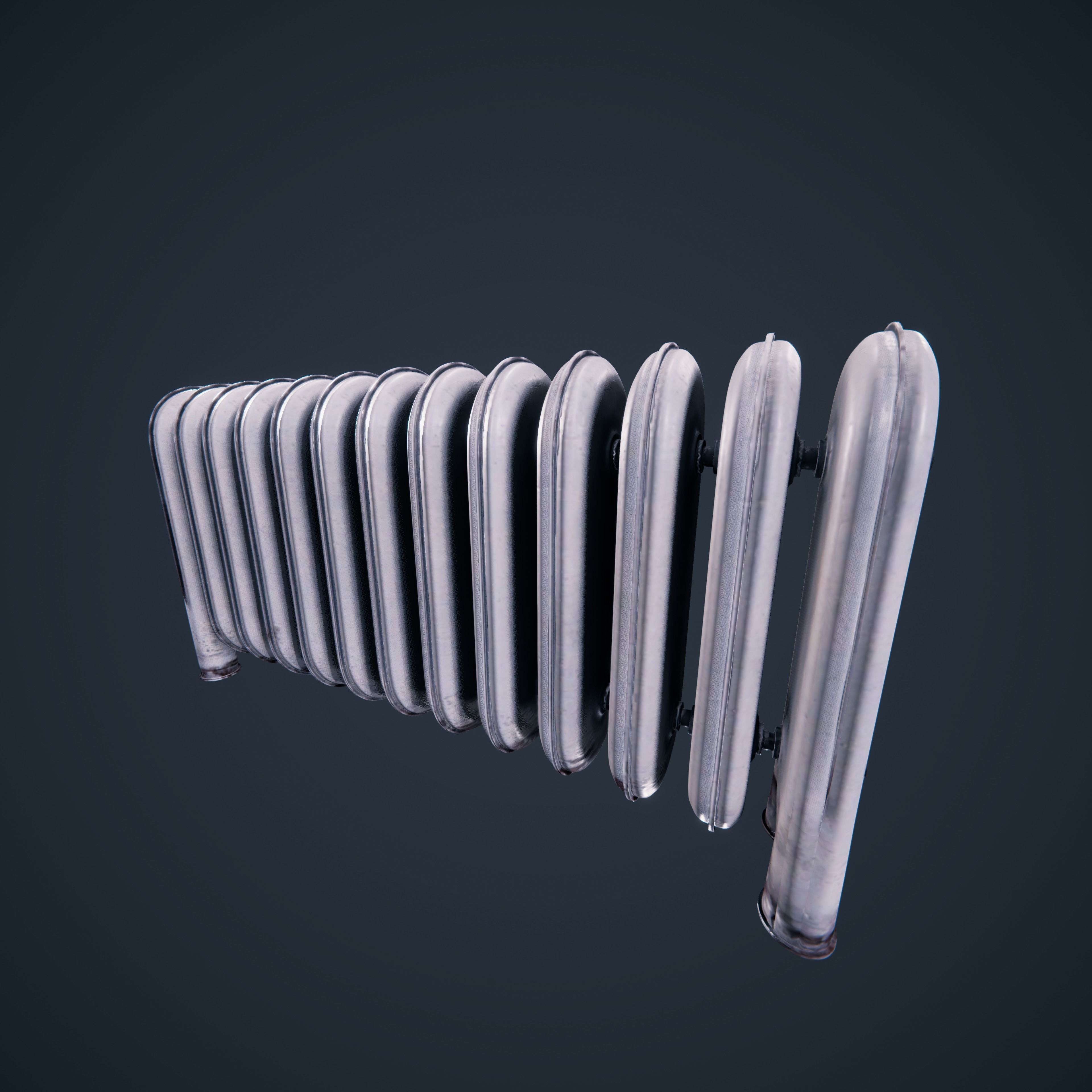 Radiator Low poly PBR old Low-poly 3D model_10