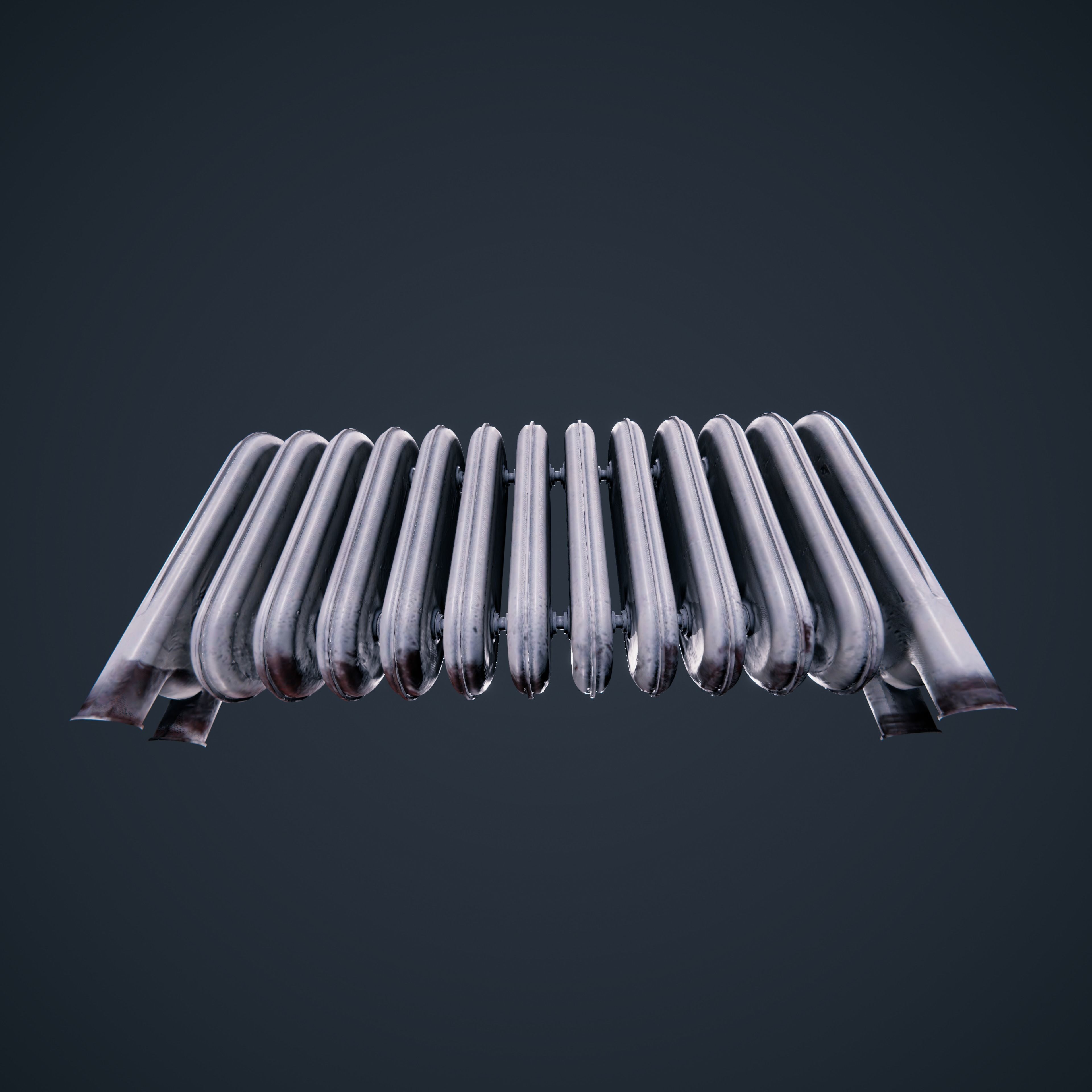 Radiator Low poly PBR old Low-poly 3D model_7