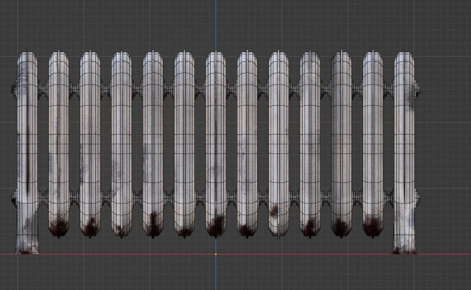 Radiator Low poly PBR old Low-poly 3D model_22