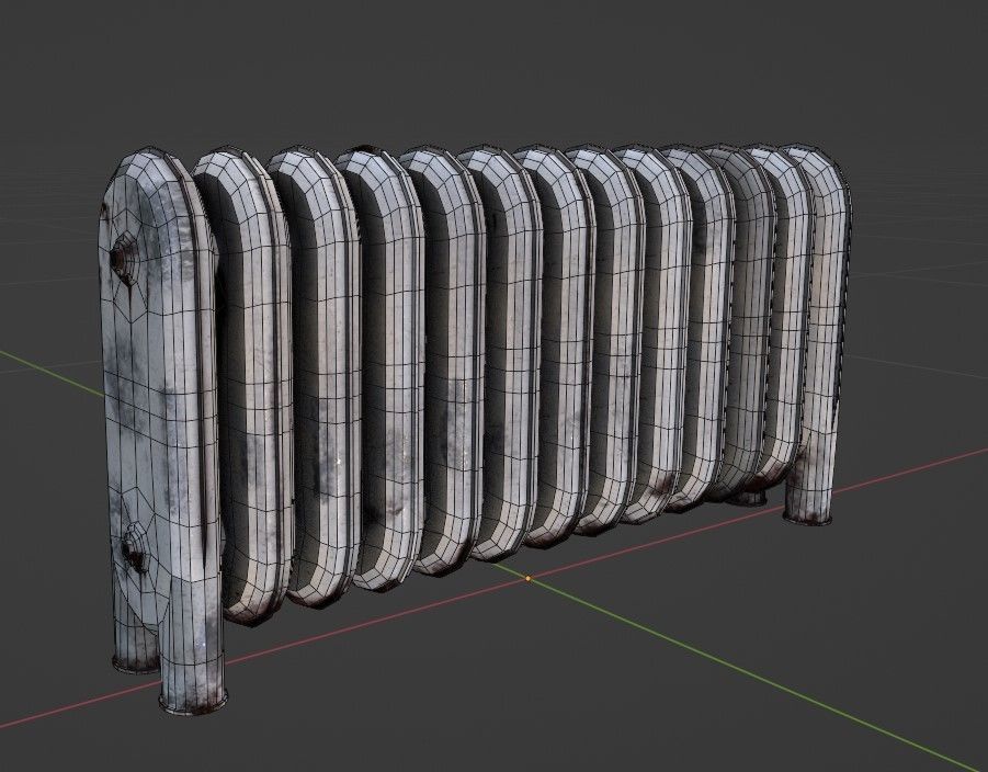 Radiator Low poly PBR old Low-poly 3D model_18