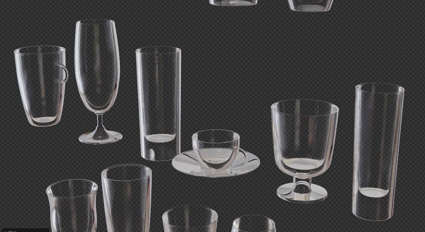 Glass set 16 models 3D model_3