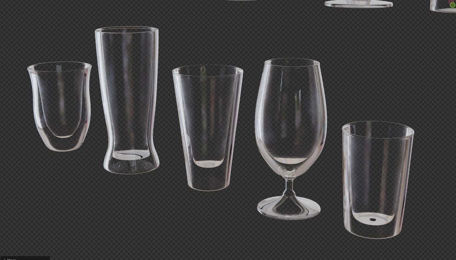 Glass set 16 models 3D model_4
