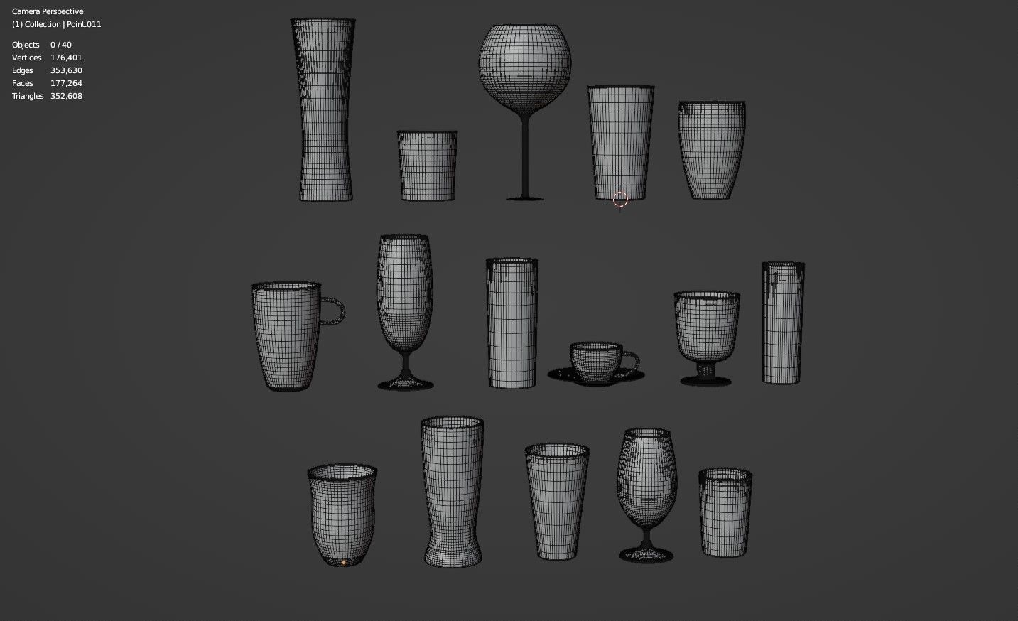 Glass set 16 models 3D model_6