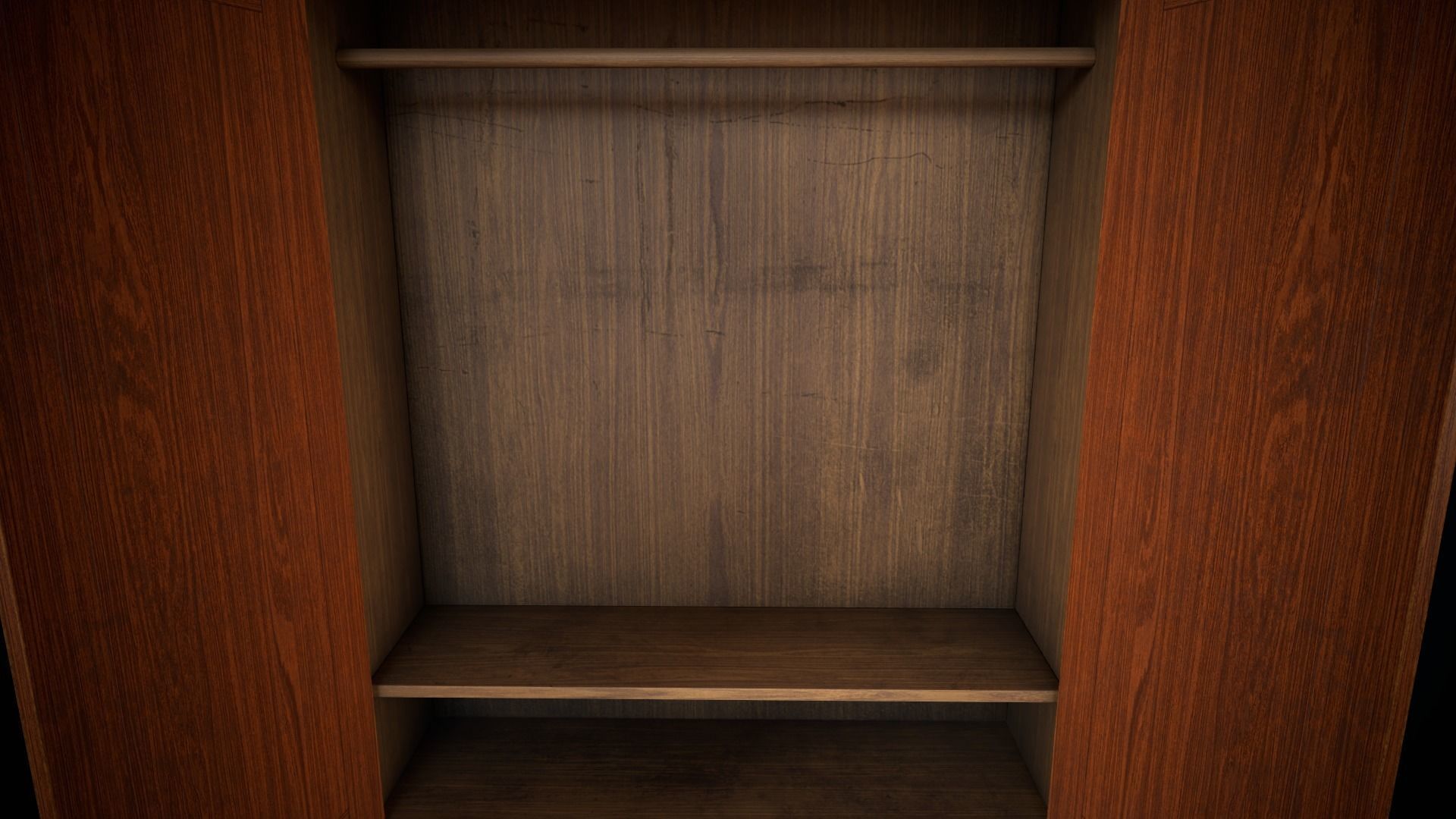 Vintage victorian wardrobe Low-poly 3D model_18