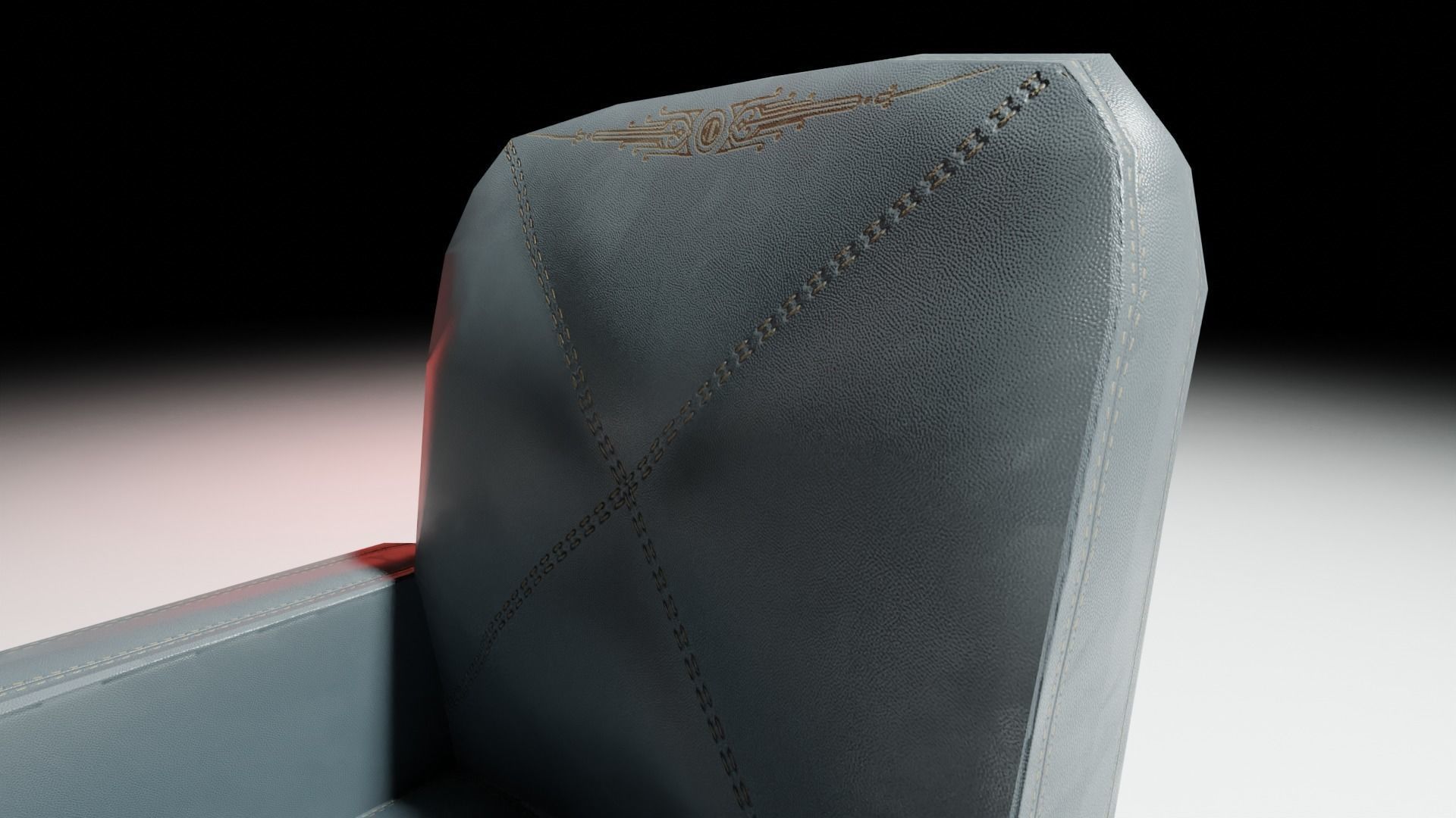 Leather Chair Low Poly Low-poly 3D model_2