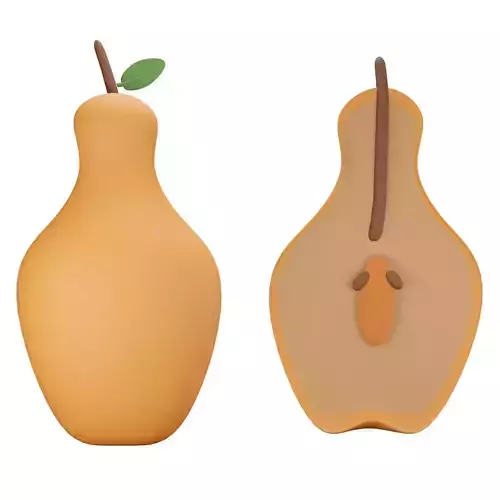 Quince pear squishy toy Low-poly 3D model