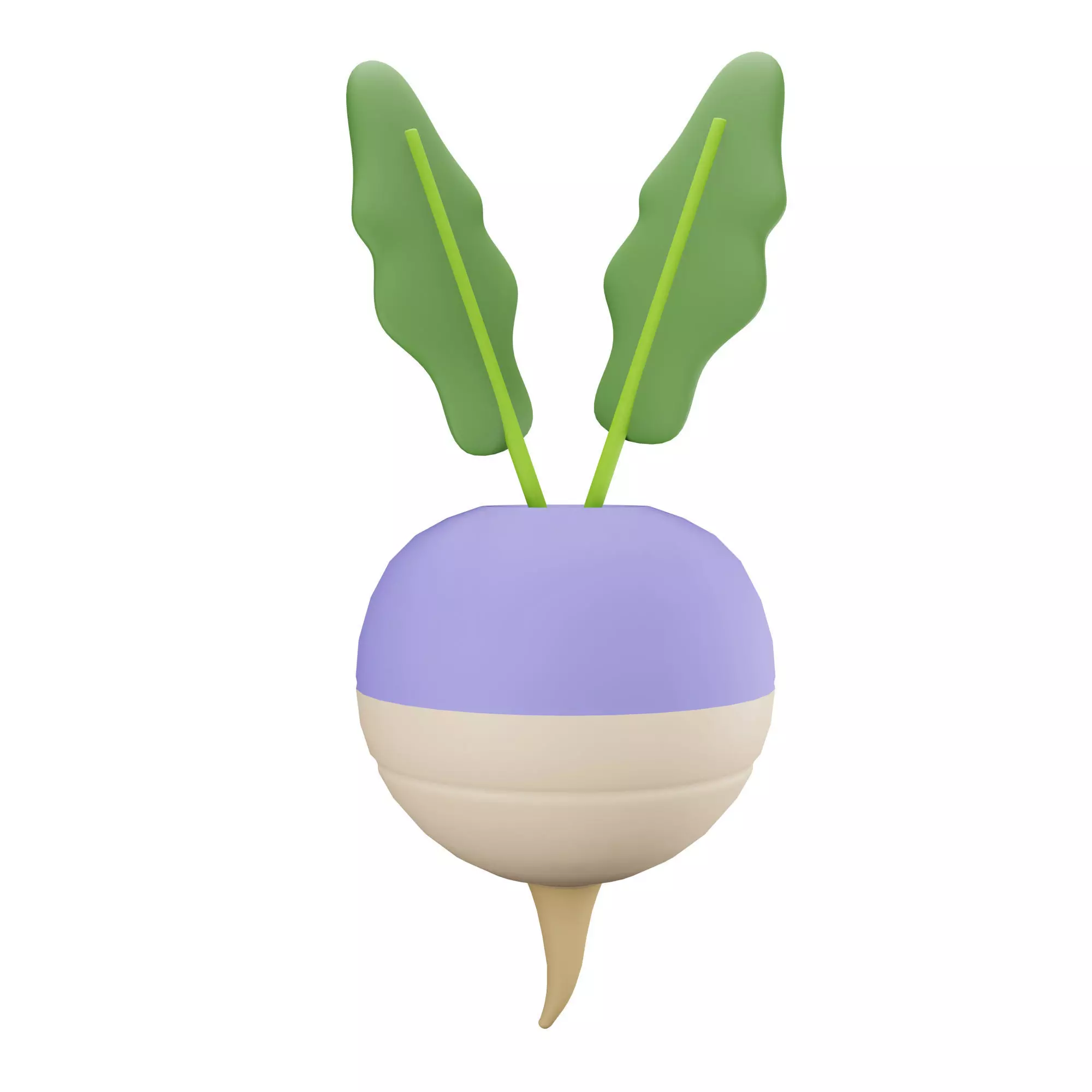Radish with leaves Low-poly 3D model
