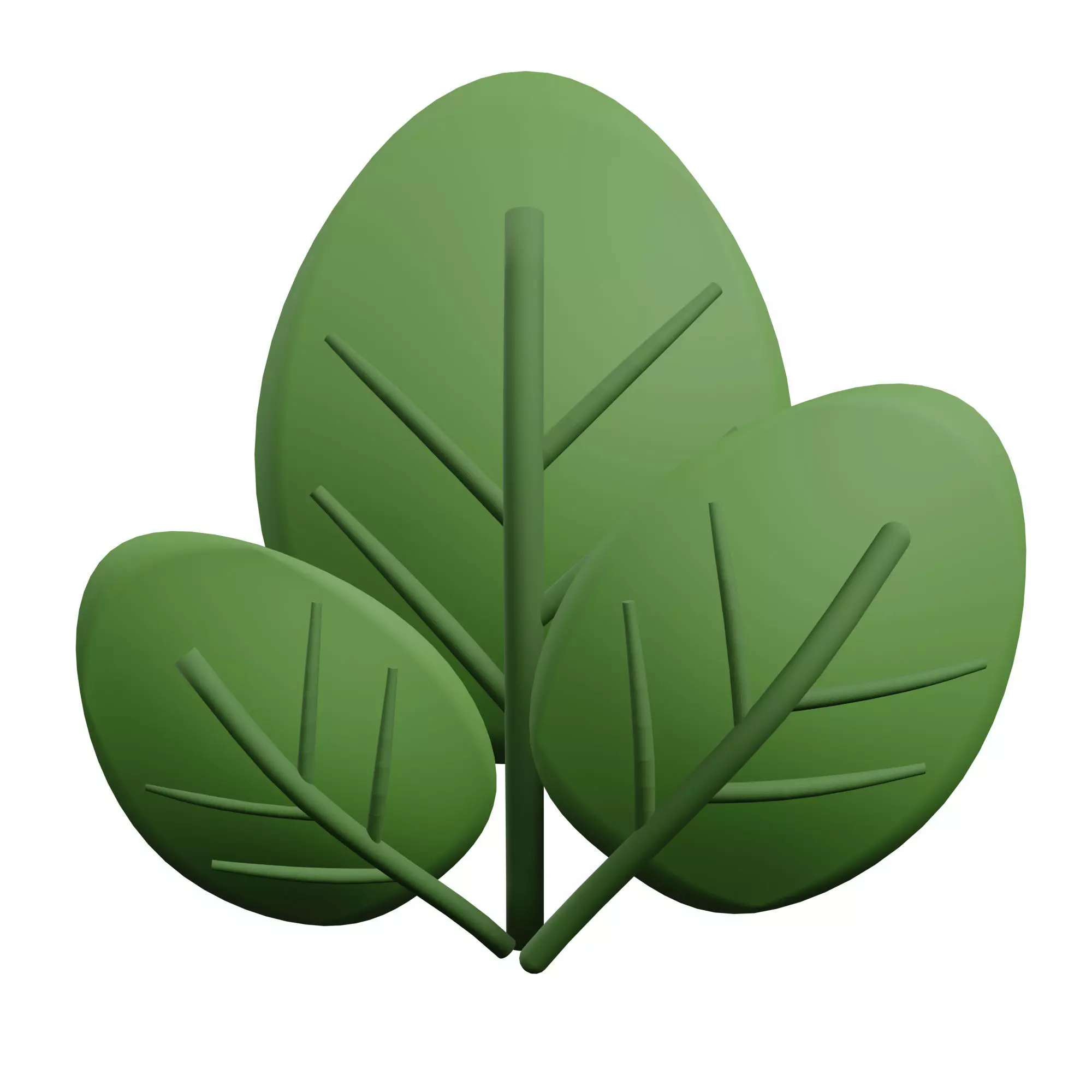 Spinach leaf icon Low-poly 3D model_0