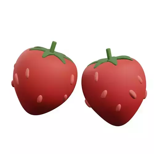 Strawberry Low-poly 3D model