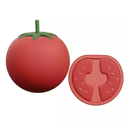 Tomato with cut out of it Low-poly 3D model