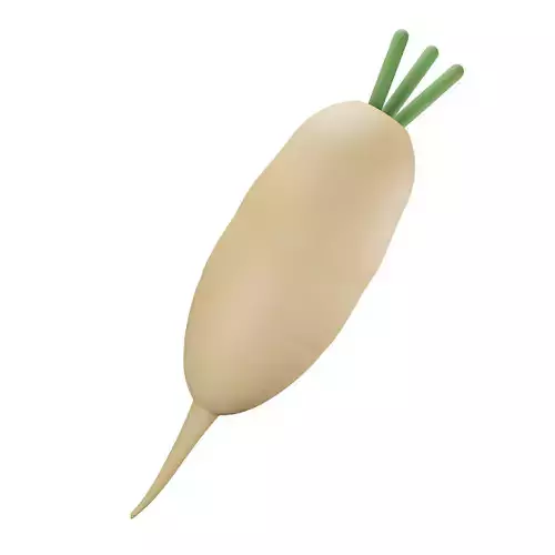 Turnip radish Low-poly 3D model