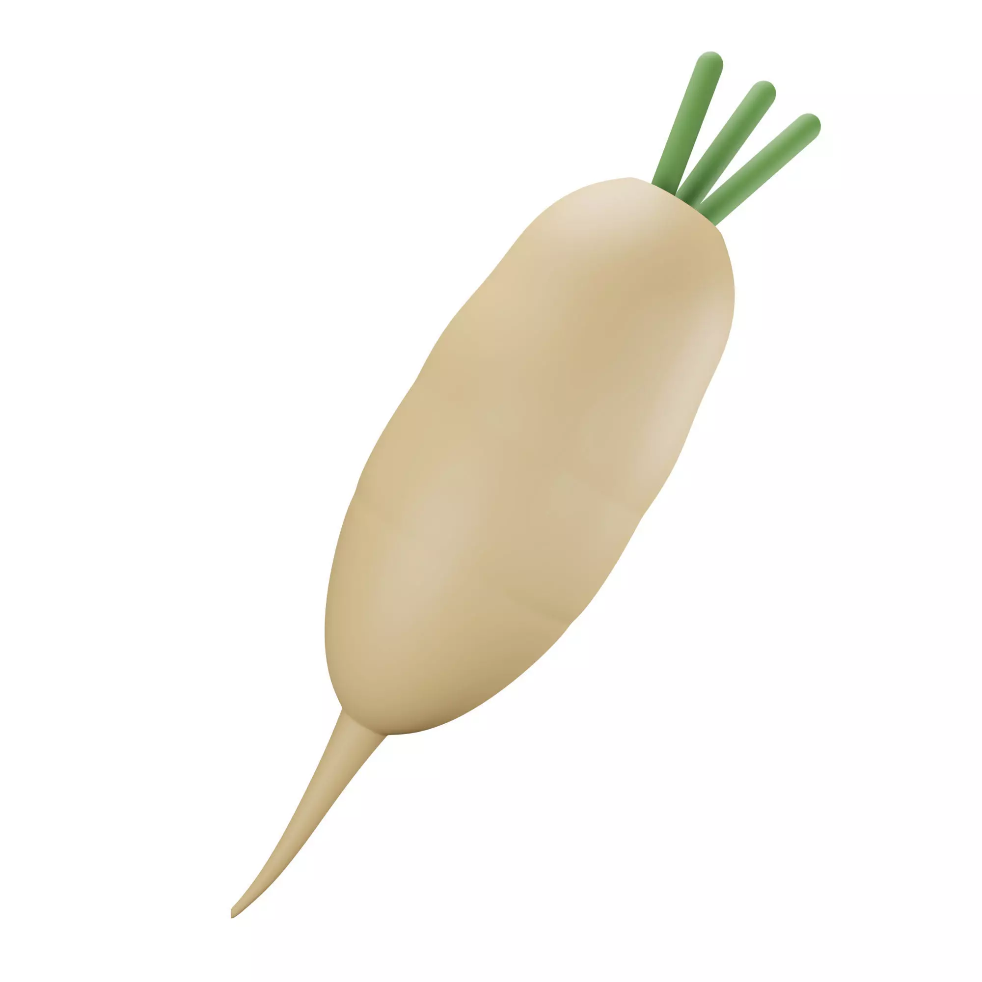 Turnip radish Low-poly 3D model