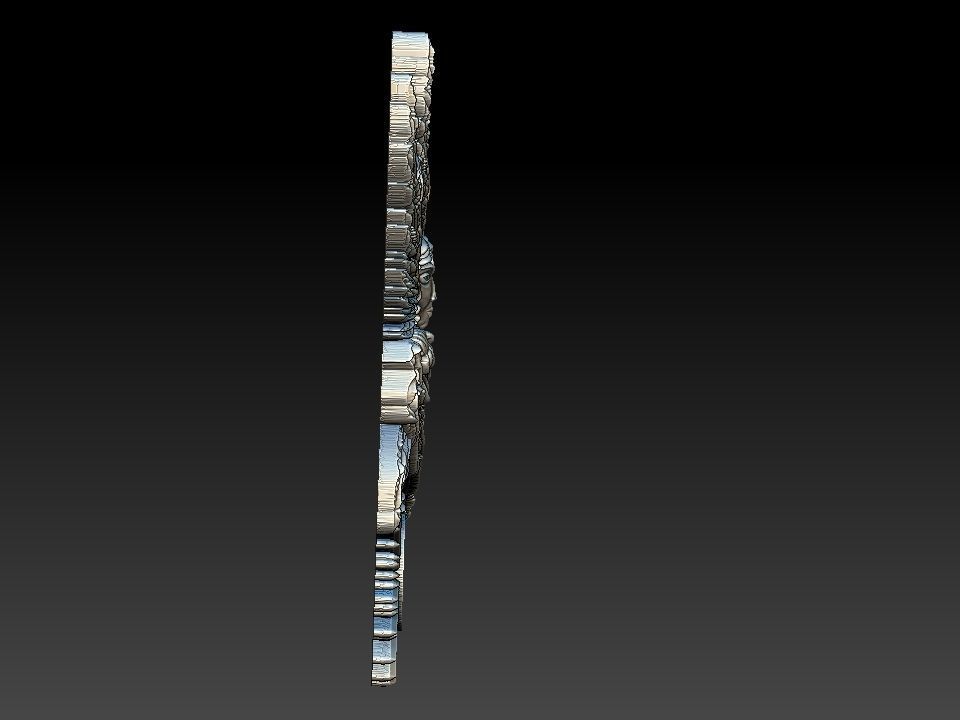 Lilith silver medallion with wings 3D print model_4