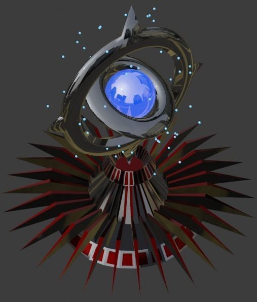 Simple Teleporter Low-poly 3D model_1