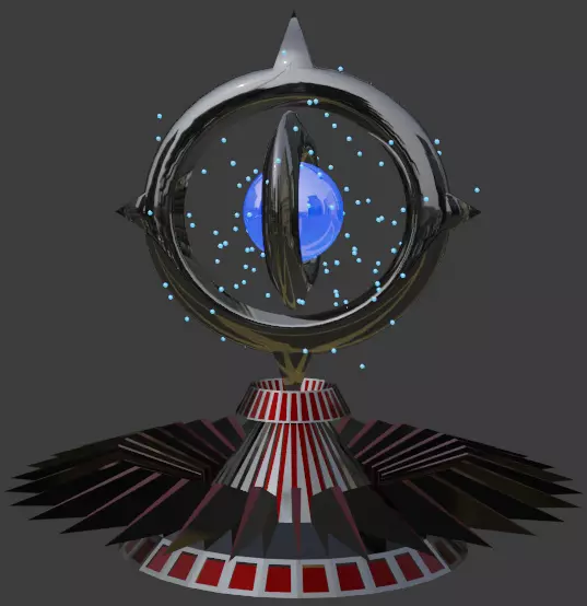 Simple Teleporter Low-poly 3D model_0