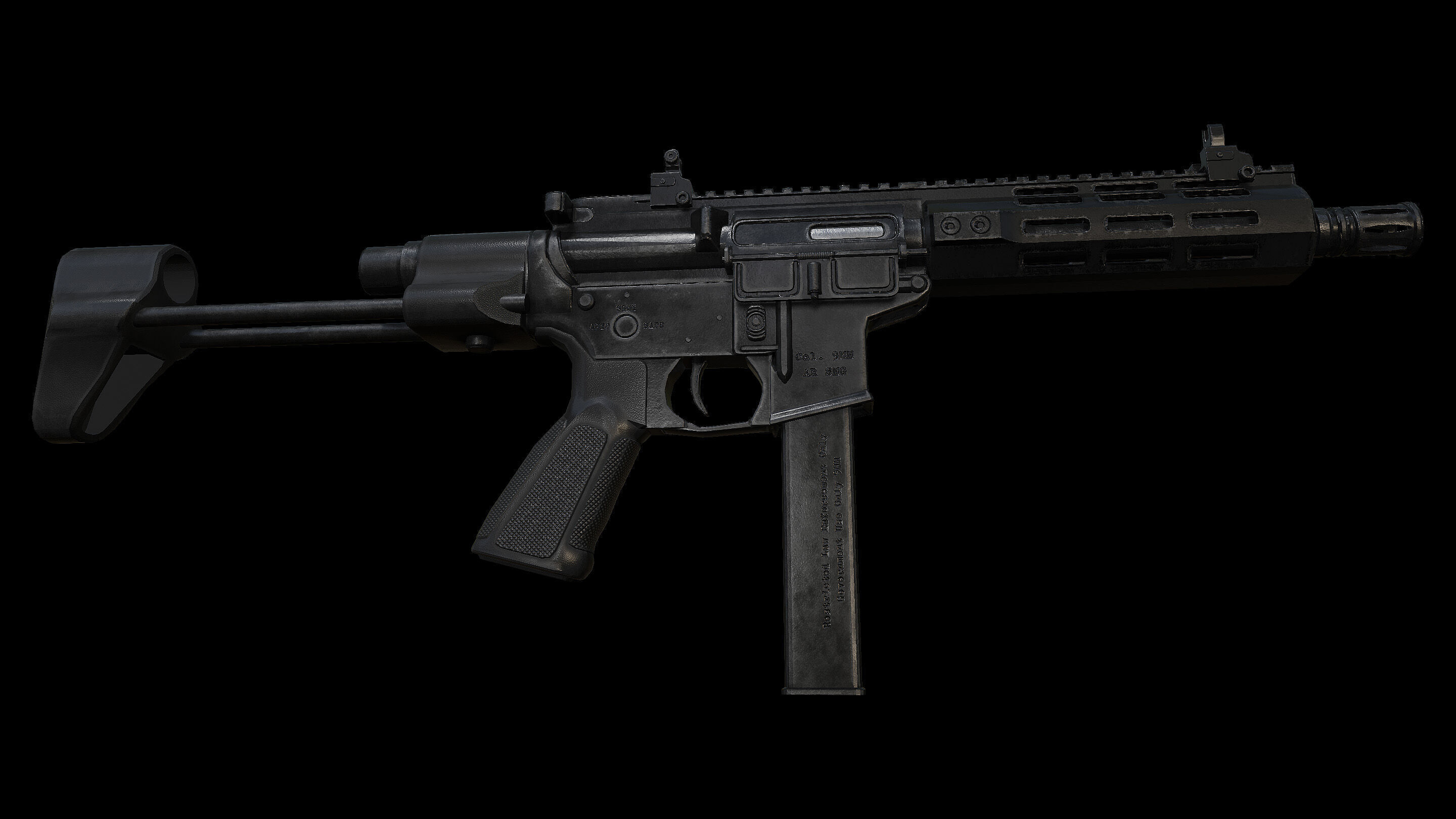 AR SMG Custom Low-poly 3D model_2