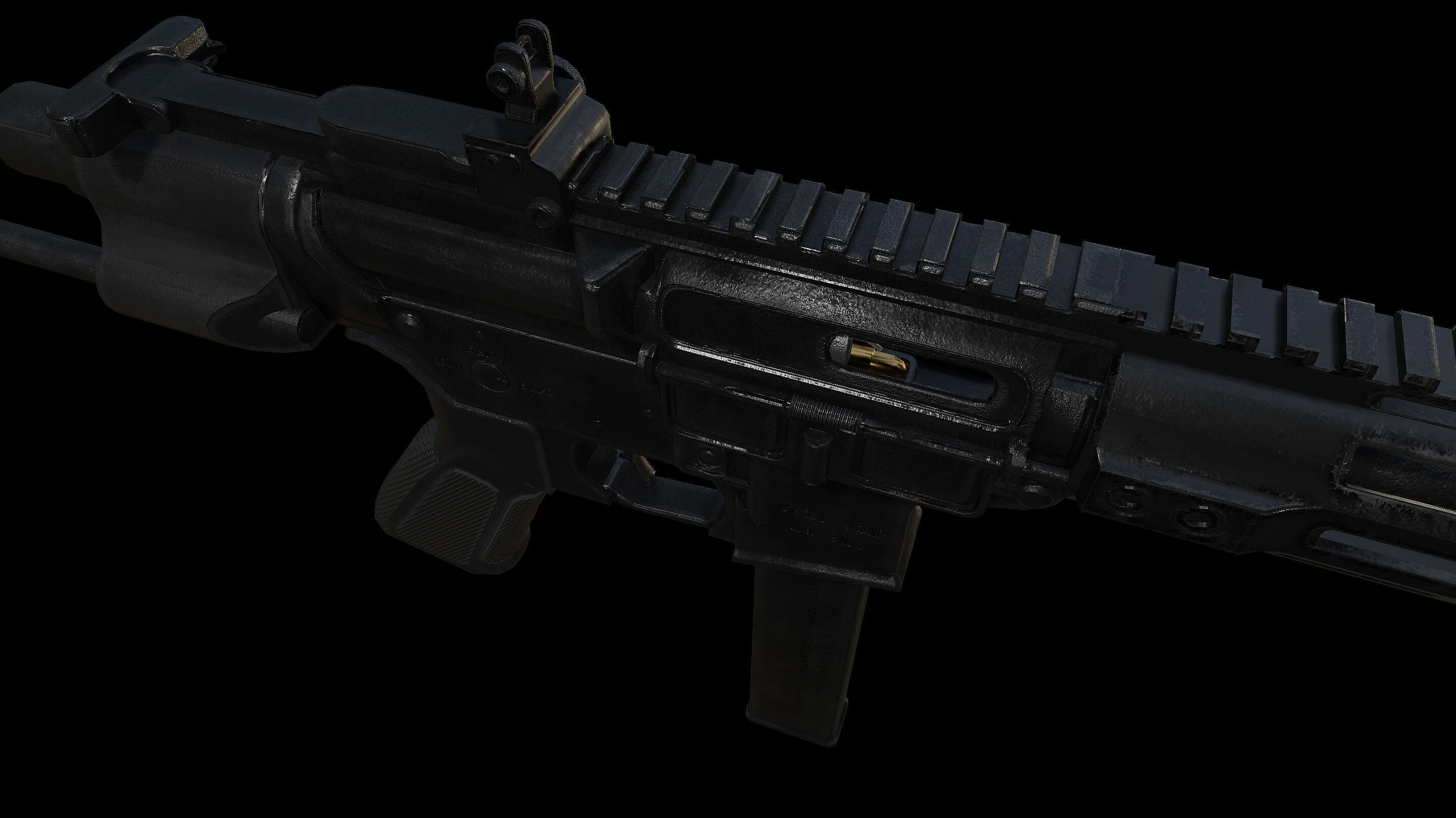 AR SMG Custom Low-poly 3D model_9
