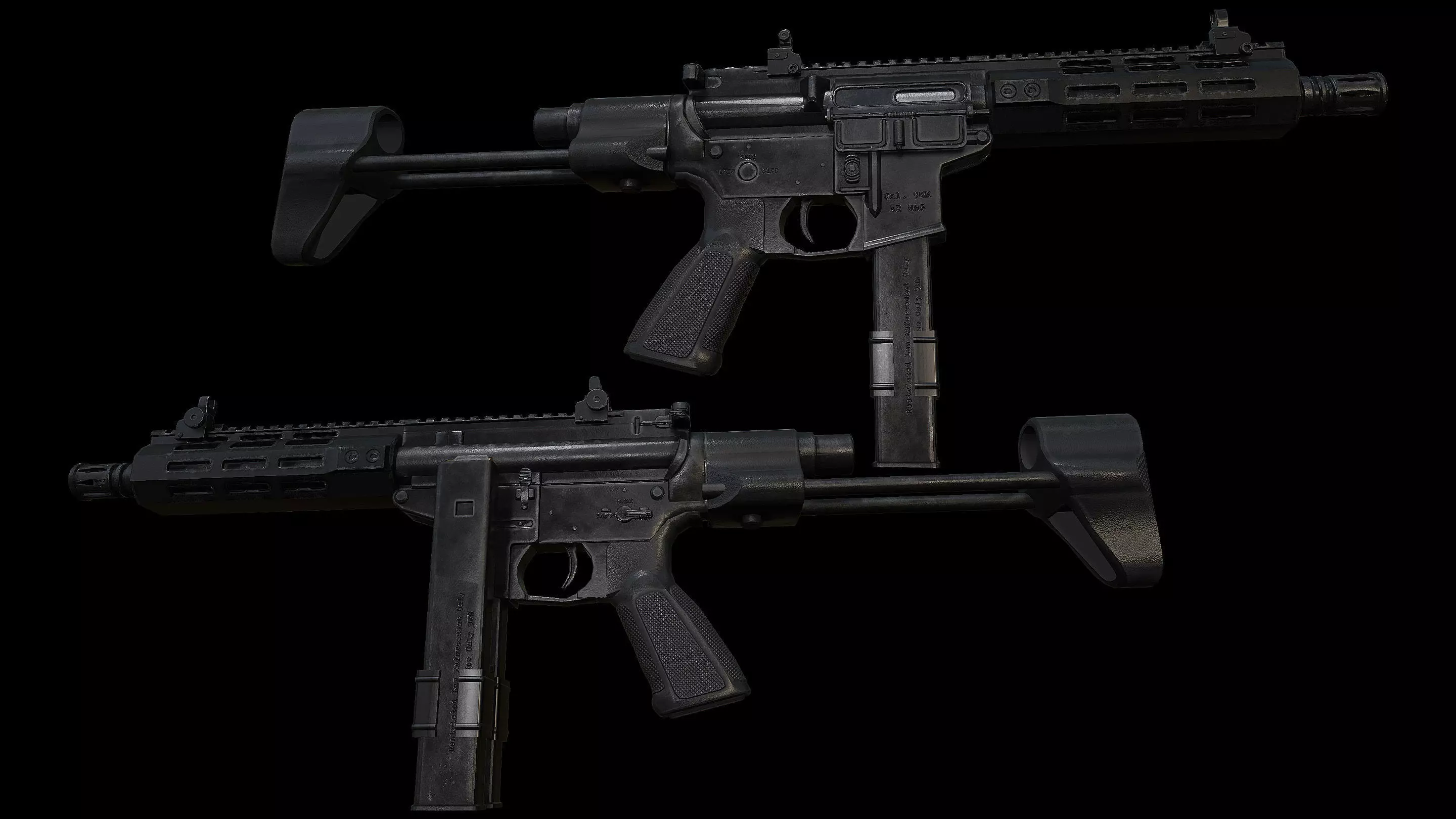 AR SMG Custom Low-poly 3D model_0