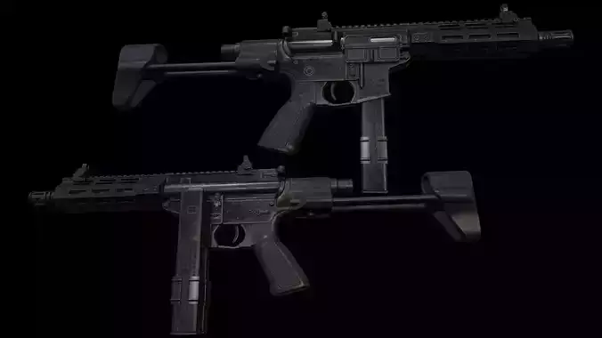 AR SMG Custom Low-poly 3D model