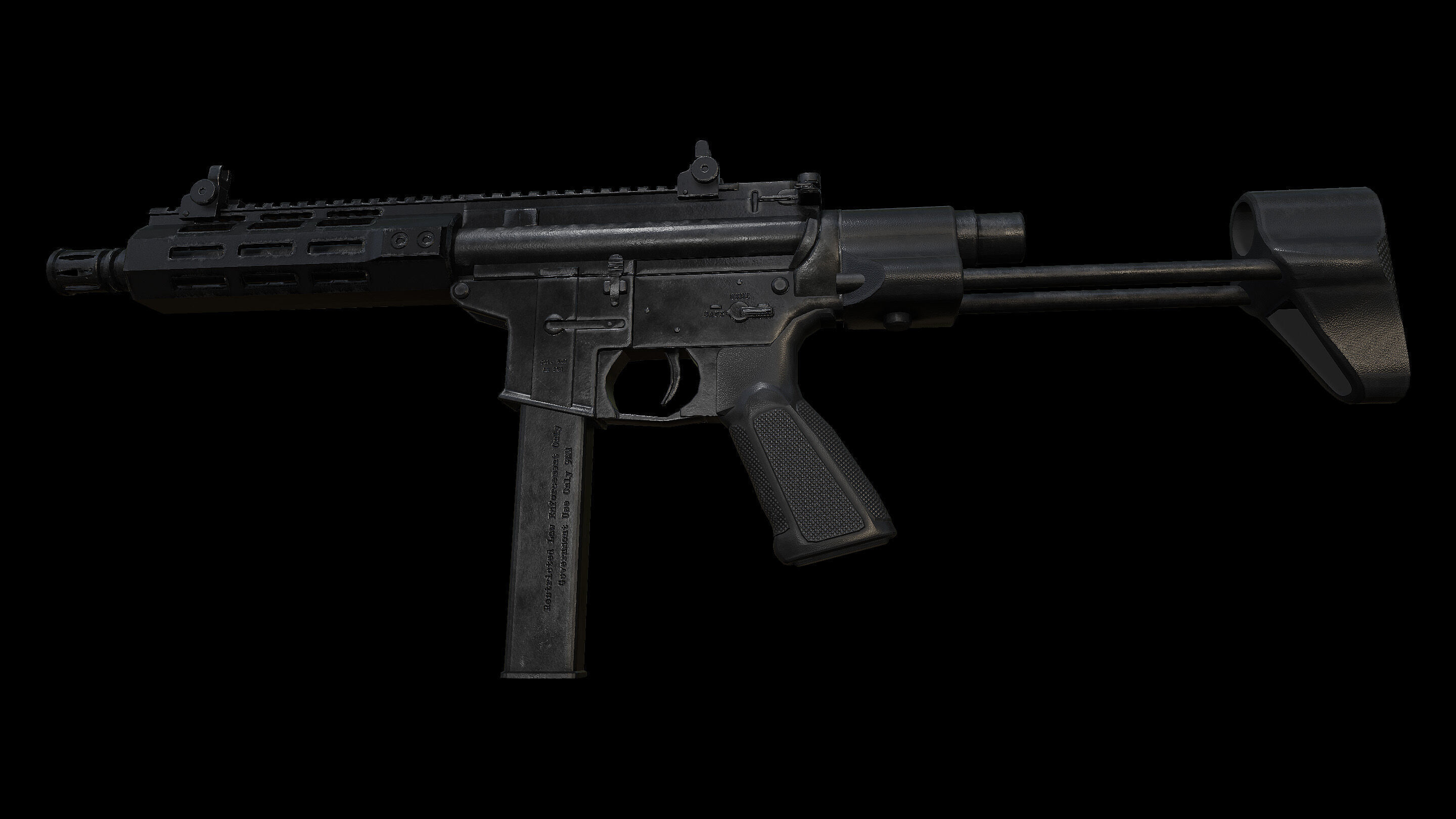 AR SMG Custom Low-poly 3D model_6