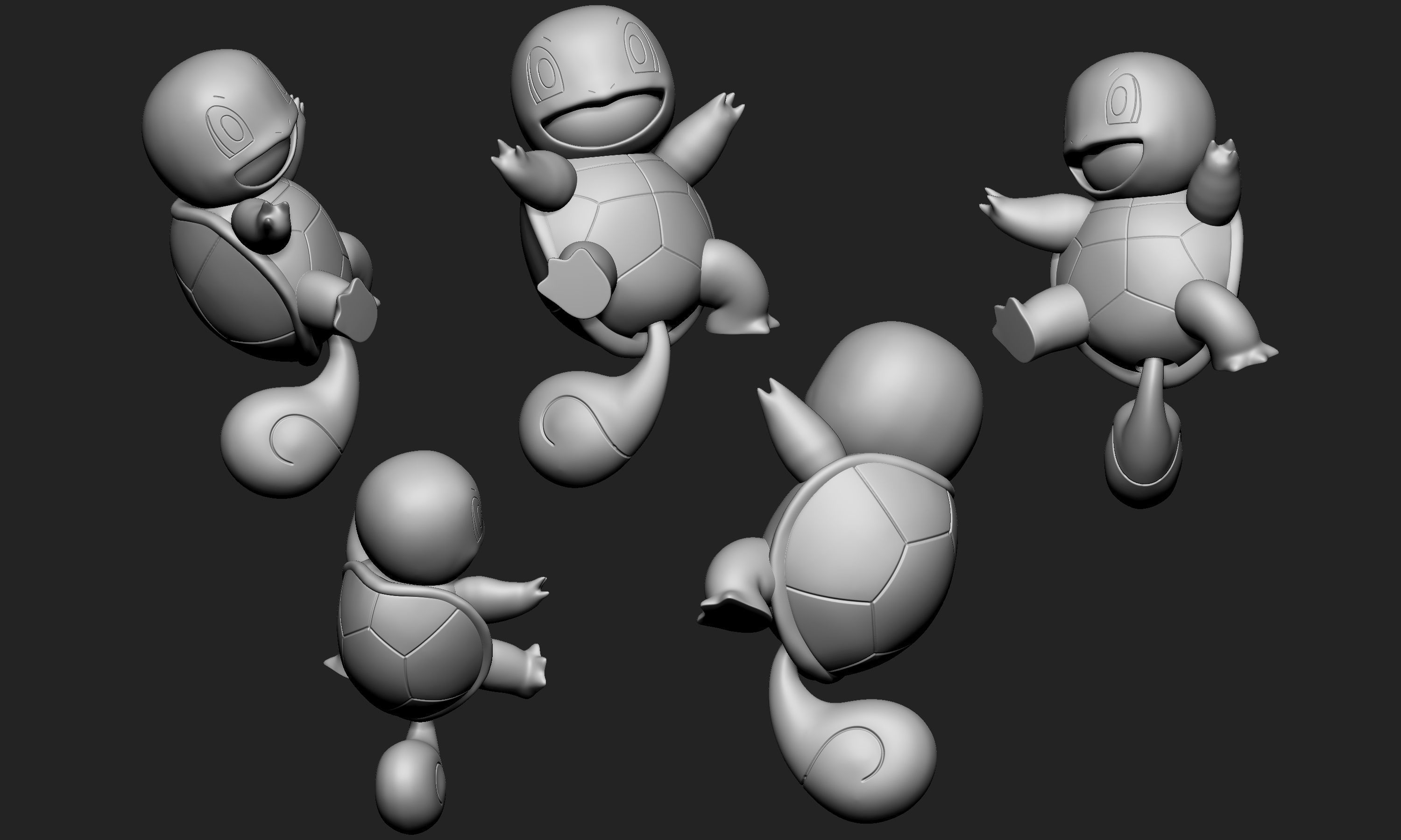 Pokemon - Squirtle with 3 different poses 3D print model_6