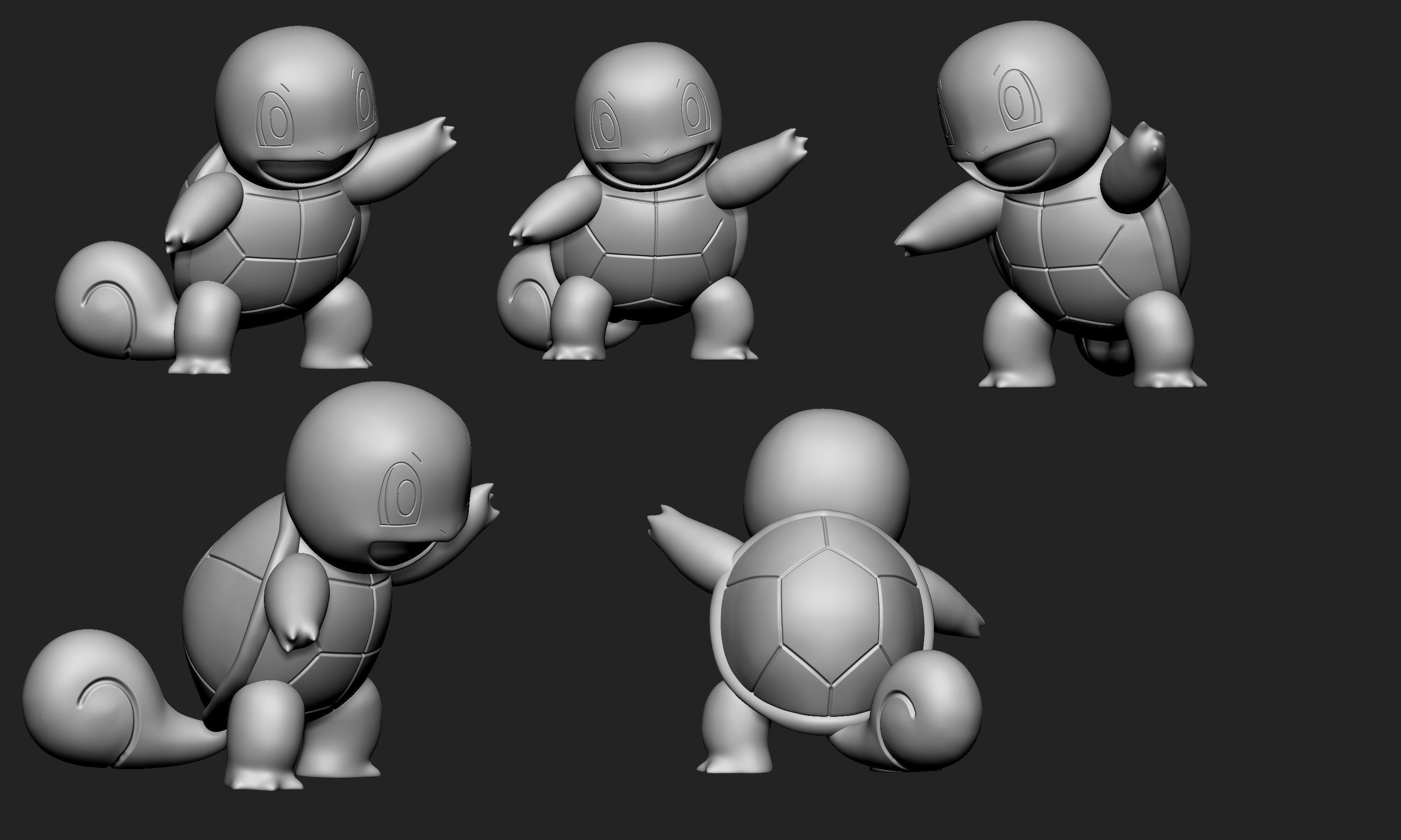 Pokemon - Squirtle with 3 different poses 3D print model_2